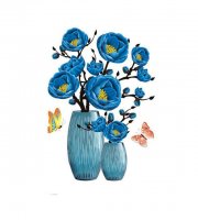 Nálepka s kvetinou na stenu 3D Modrá