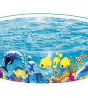 Detský bazén s pevnou stenou - rybičkový vzor - 183 x 38 cm