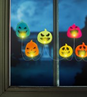 Halloweenska LED dekorácia do okna - gél - tekvica - 85 cm