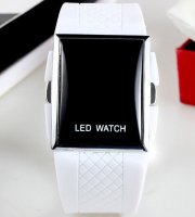 LED hodinky s športovým dizajnom Biela