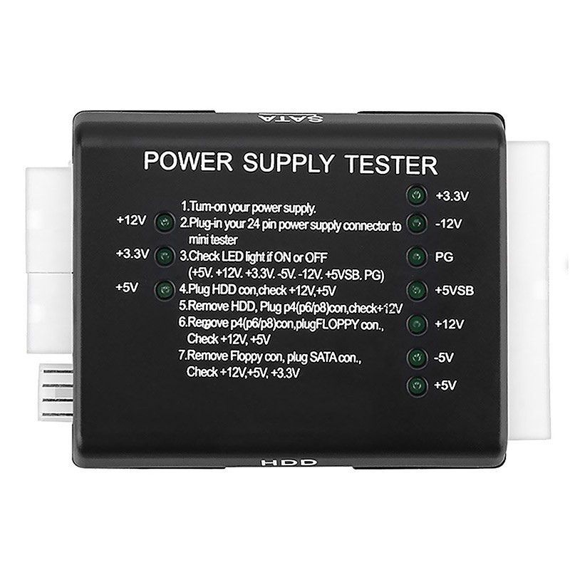 Zdrojový testovač HDD SATA ATX 20/24 PIN