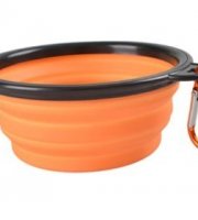 Prenosná miska na kŕmenie a napájanie pre psov z latexu (350 ml) Oranžová