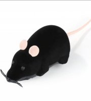 Mačacia hračka, myšková hračka, diaľkový ovládač myši Čierne s ružovými ušami