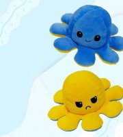  Nálada plyšová hračka, obracateľný náladový chobotník modro-žltý