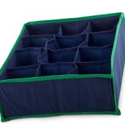 12-priehradkový organizér do šuflíka (tmavo-modro-zelená farba)