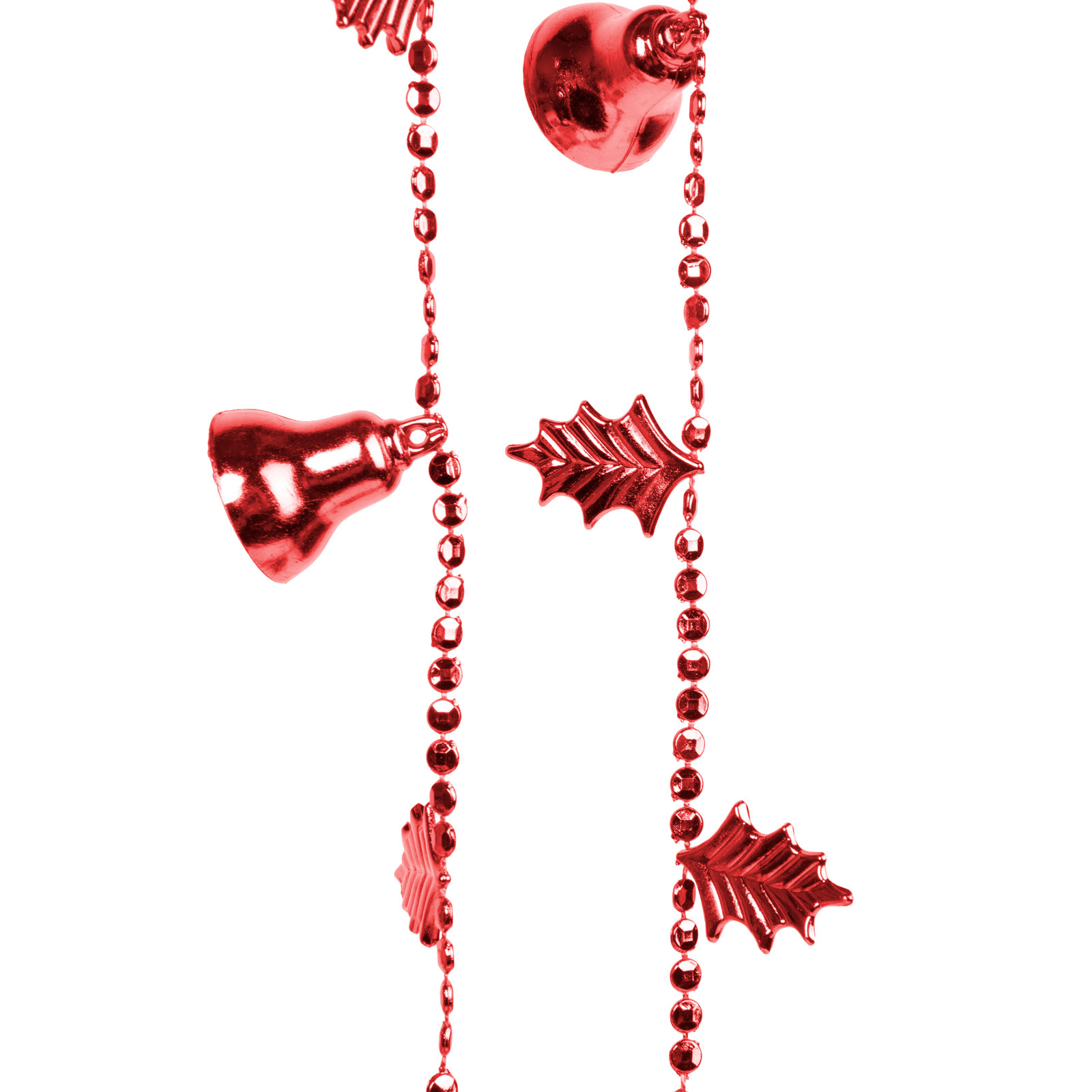 Vianočná girlanda so zvončekmi - lesklé červené - 260 cm