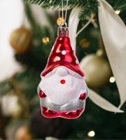 Ozdoba na vianočný strom - mikuláš, glitrový - 85 x 50 mm