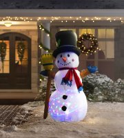 Nafukovací snehuliak - 120 cm - IP44 - RGB farebné LED  - 100 - 240V