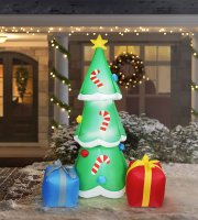 Nafukovací vianočný strom - 180 cm - IP44 - 12 bielych LED - 100 - 240V
