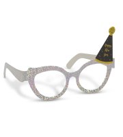 Party okuliare - glitrové, papierové - 15 x 10 x 13 cm - 4 ks / balenie