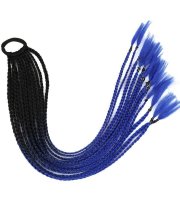  Vlasová gumička s copíkom čierno-modrá