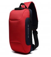 OZUKO batoh s bezpečnostným zámkom (18×10×35 cm) Červený