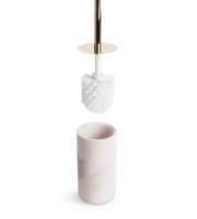 WC kefa + držiak - matný béžový vzor / zlatá
