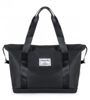 Skladací, rozšíriteľná taška, vodotesná kabelka čierna