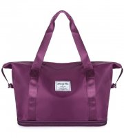Skladací, rozšíriteľná taška, vodotesná kabelka fialová