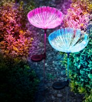 Solárna medúza z optických vlákien - 80 cm - farebné LED