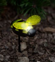 Zapichovacia solárna lampa - včielka -  8 x 6,5 x 14 cm - biela LED