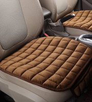 Ochranný sedák na sedadlo, auto sedák, priedušný ochranný vankúš z plyšu, protišmykový, farba káva