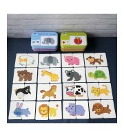 Vzdelávacia kartová hra Puzzle Zvieratá