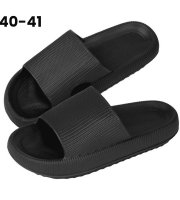 Dámske ľahké letné papuče s hrubou podrážkou Čierne, veľkosť 40-41