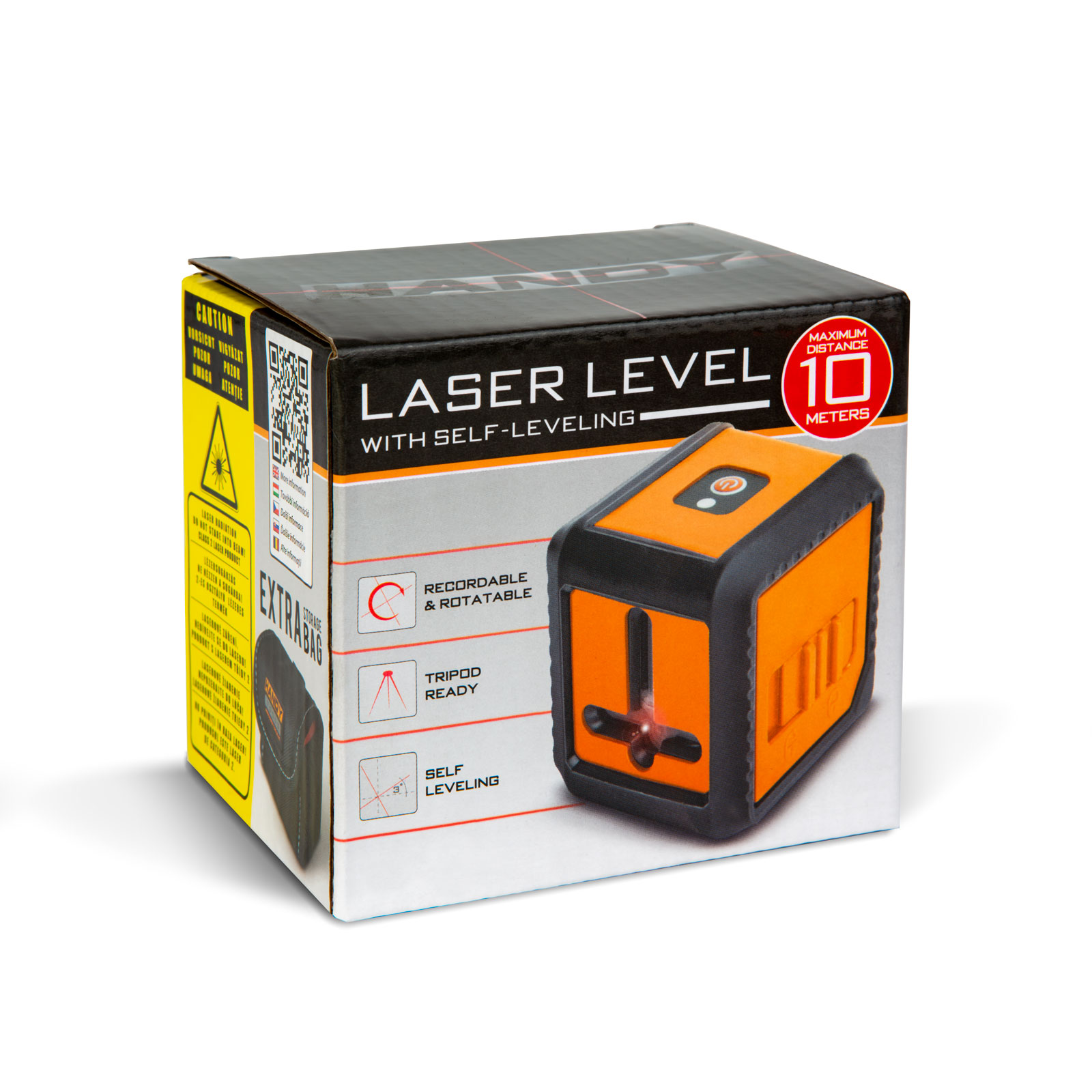 Laserový nivelačný prístrok - mini - 2 x AAA - max 10 m - červený laser