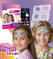 Princess Dream sada na malovanie tváre - 6 ks šablón