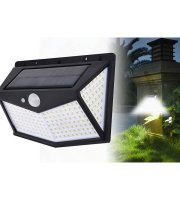 Solárna nástenná lampa s 100 LED a pohybovým senzorom a 4 LED panelmi