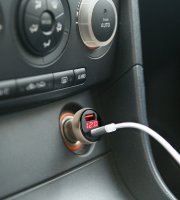 Adaptér do autozapalovača Type - C PD a USB portom, s rýchlym nabíjaním - zobrazenie napätia - 48W