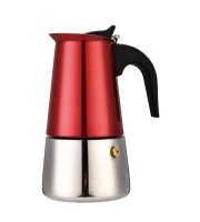 Metal Red kotyogós kávéfőző 4 személyes rozsdamentes indukciós → Metal Red moka kávovar 4 osobný nehrdzavejúci indukčný
