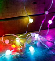 Smart sveteľná reťaz - USB - 33 ks RGBIC LED - 5 m - Bluetooth + režim hudby - IP65