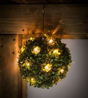 Solárny krušpán - zavesiteľný - 25 cm - 20 teplých bielych LED 