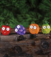 Solárne ovocie - 4 druhy - 2 biele LED - 8 x 9 cm 