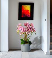 Múreňová dekorácia - orchidea - fialová - 83 cm