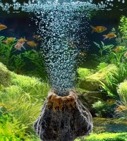 Dekorácia sopky s bublinkovačom do akvária