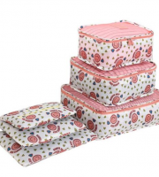 Súprava organizérov do kufra, 6-dielna, ružová