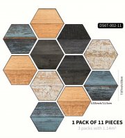 11 ks farebných samolepiacich šesťuholníkových podlahových nálepiek