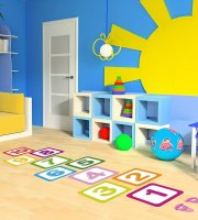 Odnímateľná podlahová samolepka „Skákanie panáka“