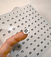 Sada vodeodolných číselných nálepiek od 1 do 100