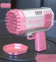 Stroj na fúkanie bublín s LED osvetlením Ružový