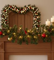 Smreková girlanda - tmavozelená - 270 cm - PVC