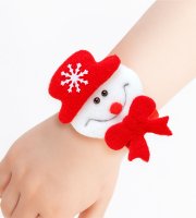 Vianočná dekorácia - náramok, tvorca drdolu - snehuliak - 21 x 8 cm
