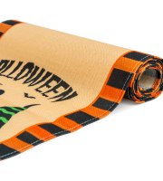 Halloween-ová dekorácia - obrus na stôl - s halloweenovými motívmi - 184 x 33 cm