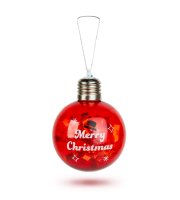 Vianočná LED guľa - RGB LED - priehľadná - plast - 8 cm - 3 x LR44