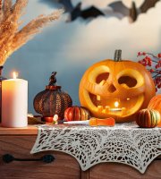 Halloween dekorácia - pavučinová podložka - strieborná - Ø37 cm - plast  