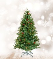 Umelý stromček - 180 cm - PE / PVC - s červenými bobuľami