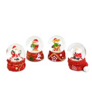 Vianočná snehová guľa - 4 druhy - 12 ks / displej