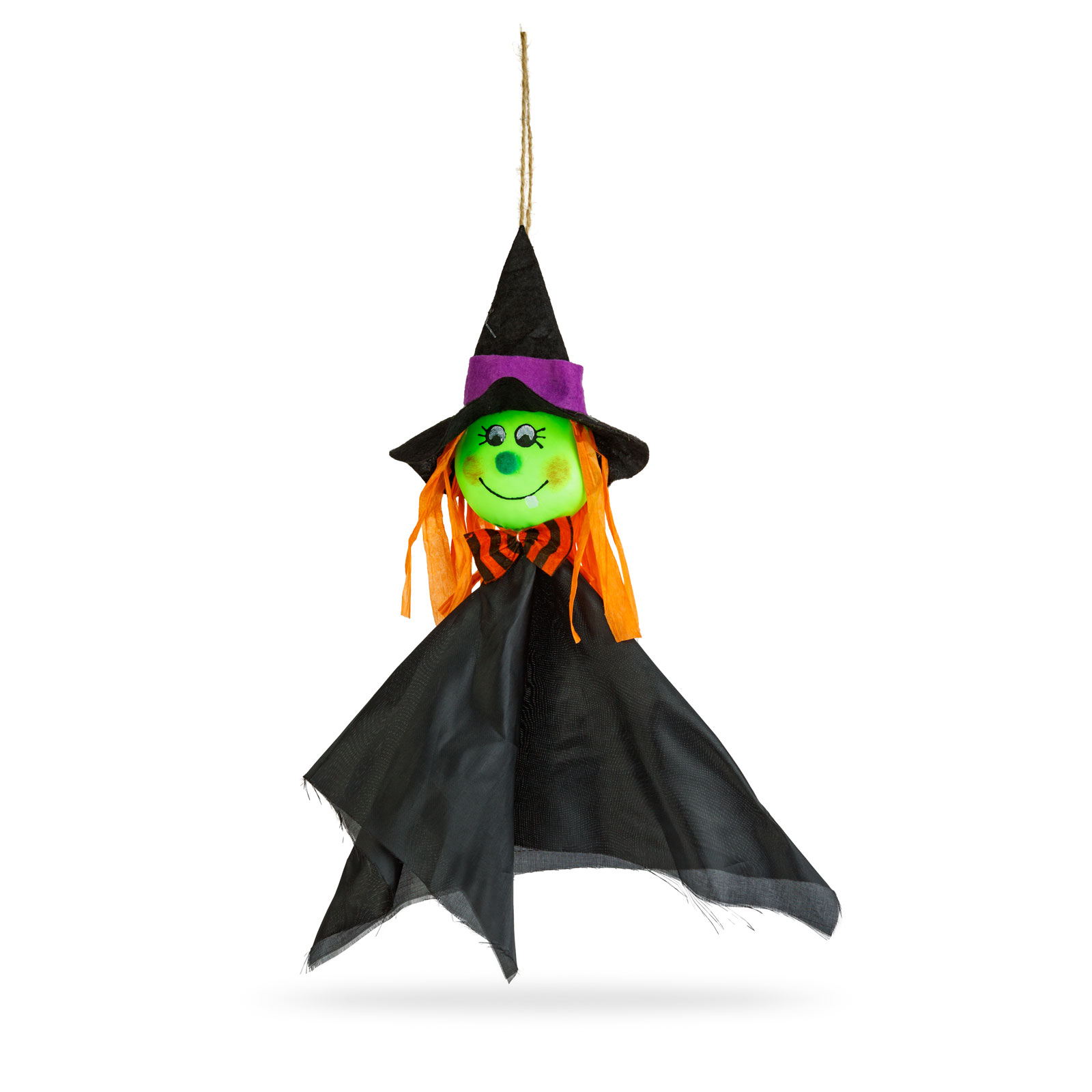 Halloweenska dekorácia - závesná - čarodejnica - 48 x 44 cm