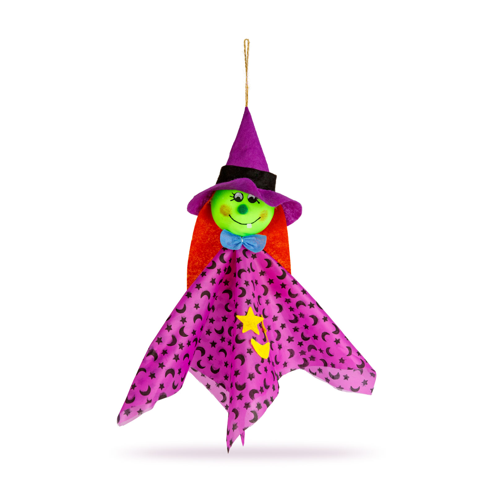 Halloweenska dekorácia - závesná - čarodejnica - 48 x 44 cm