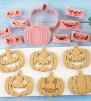 10-dielna sada vykrajovačiek na sušienky v tvare halloweenskej tekvice