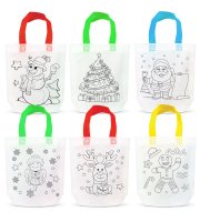 Taška na vymaľovanie – vianočná – so 4 fixkami – 24 x 22 cm – 6 druhov